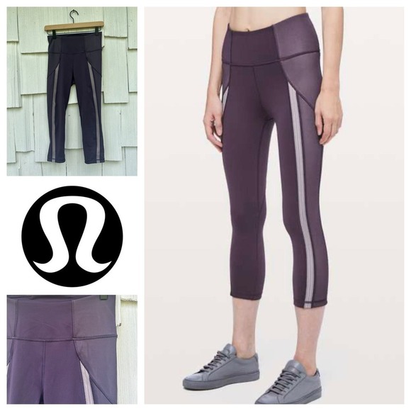 Lululemon Power Lines Crop 21" Cyber/Dark Chrome 6 - Picture 1 of 9